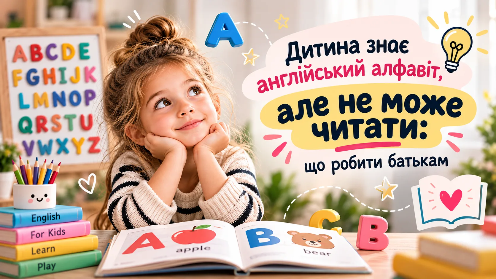 Дитина знає англійський алфавіт, але не може читати: що робити батькам